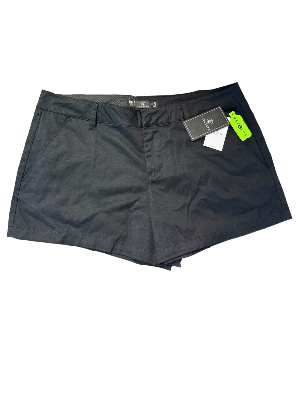 Volcom Frochickie Shorts Womens 29 Black Chino Casual Stretch NWT